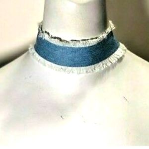 Fringe Jean Choker Necklace | Trendy 90s Style